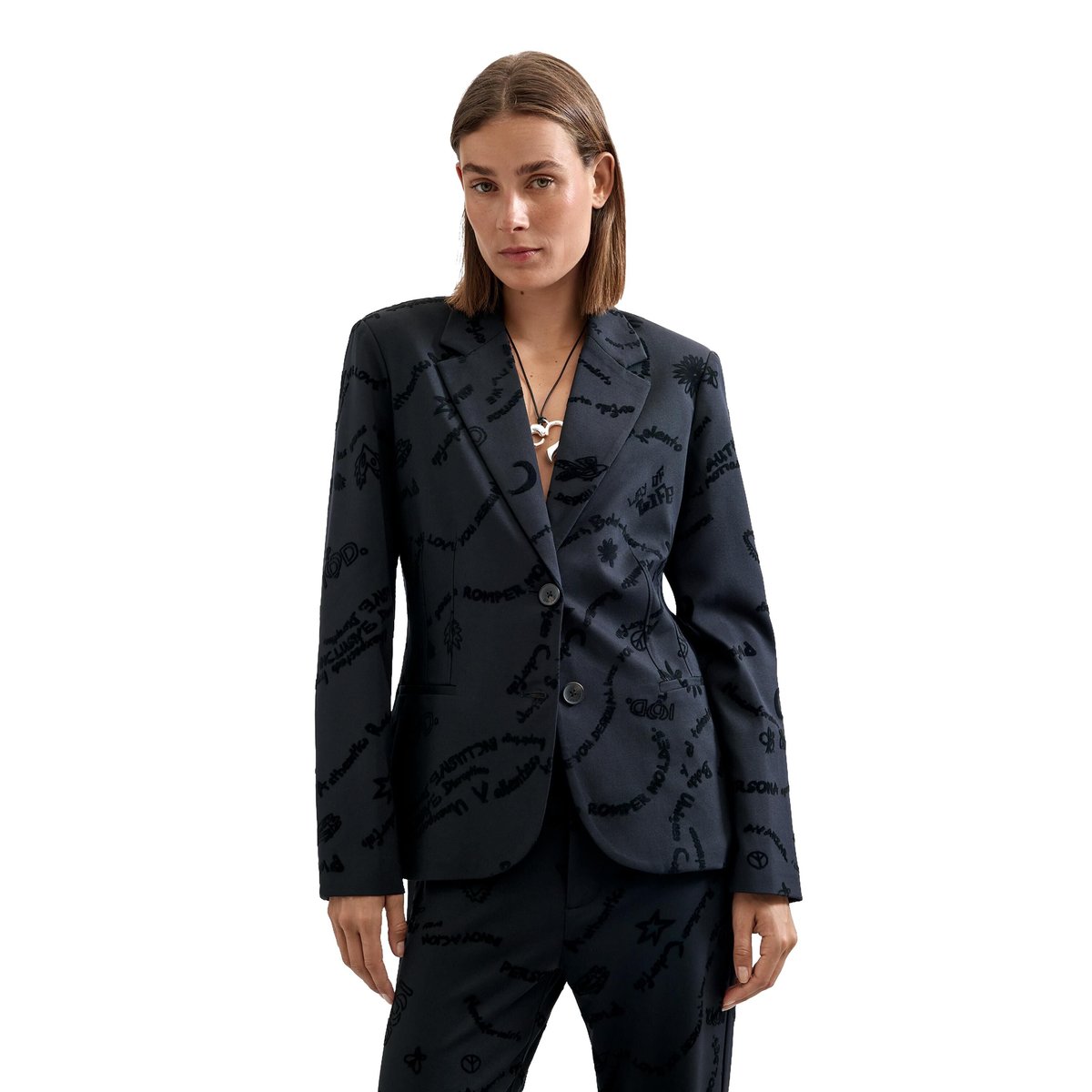 Veste de costume floquée noir, DESIGUAL