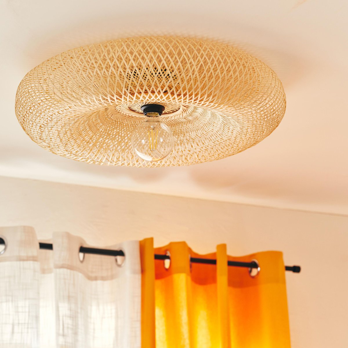 Plafonnier en bambou, SIBU beige, INSPIRE