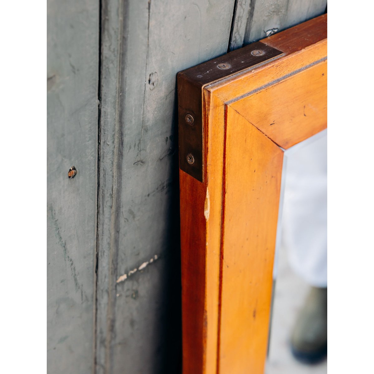 Miroir en bois rectangulaire Georges N°1146 - Bon état bois clair, DEBONGOUT