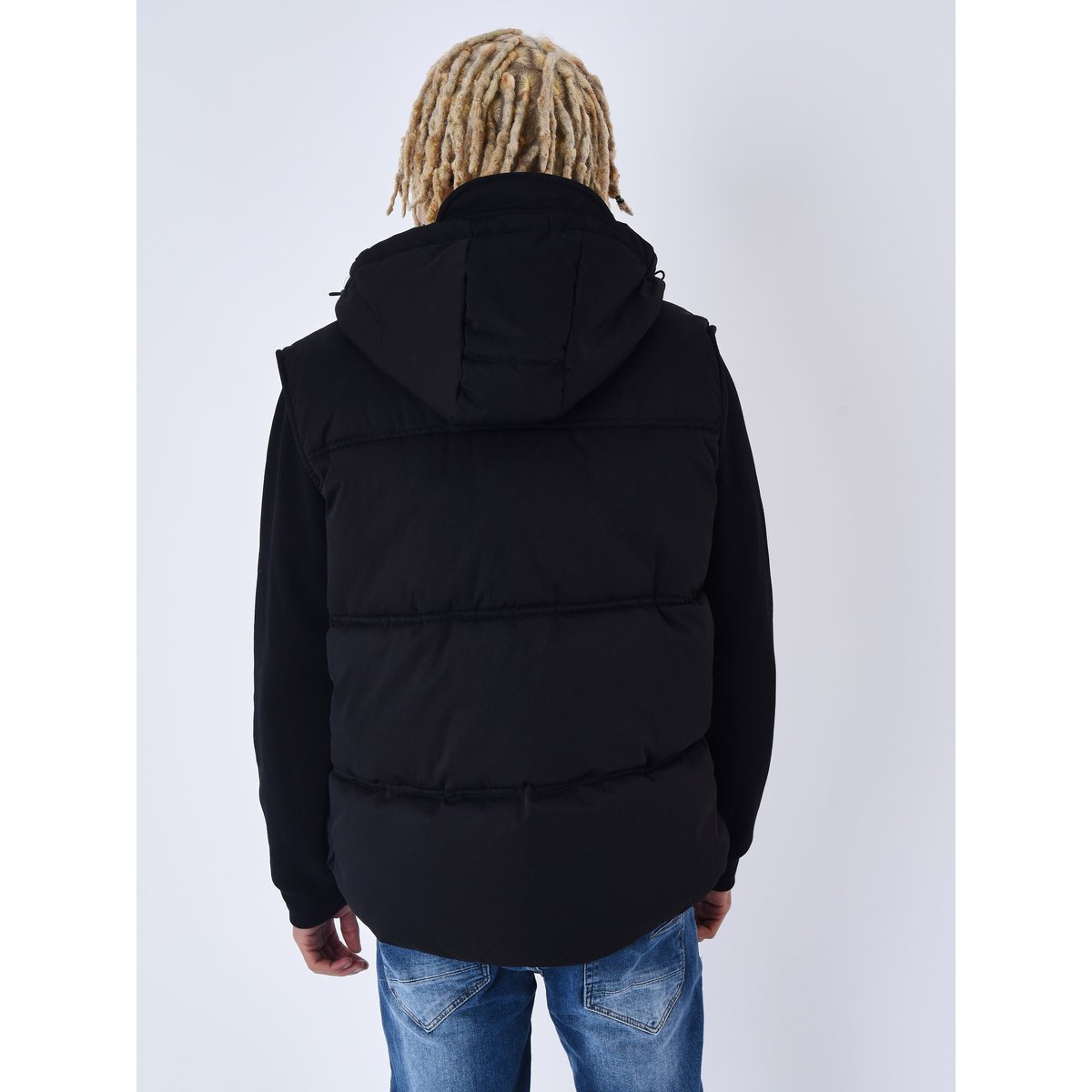 Blouson matelassé sans manches Capuche noir, PROJECT X