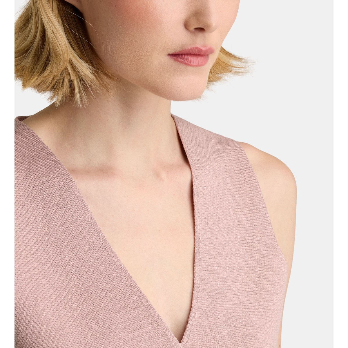 Gilet sans manches alfred mi maille rose terracotta, GALERIES LAFAYETTE