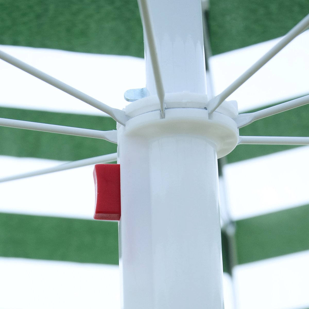 Parasol de plage Tissu de polyester vert et vert, OUTSUNNY