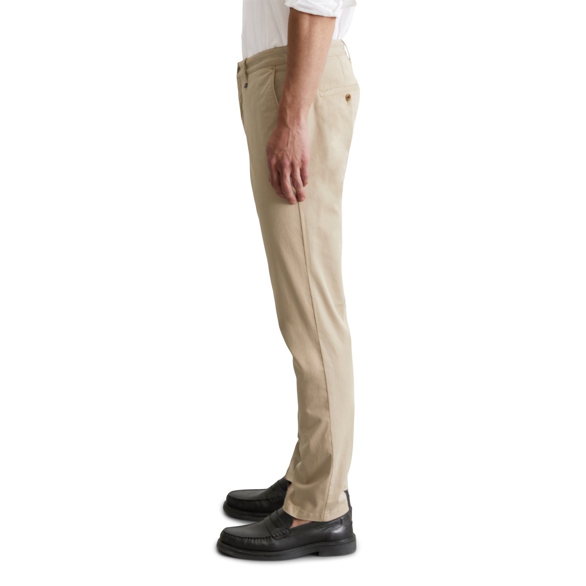Chino modèle Malmö slim en twill de coton biologique creme, MARC O'POLO