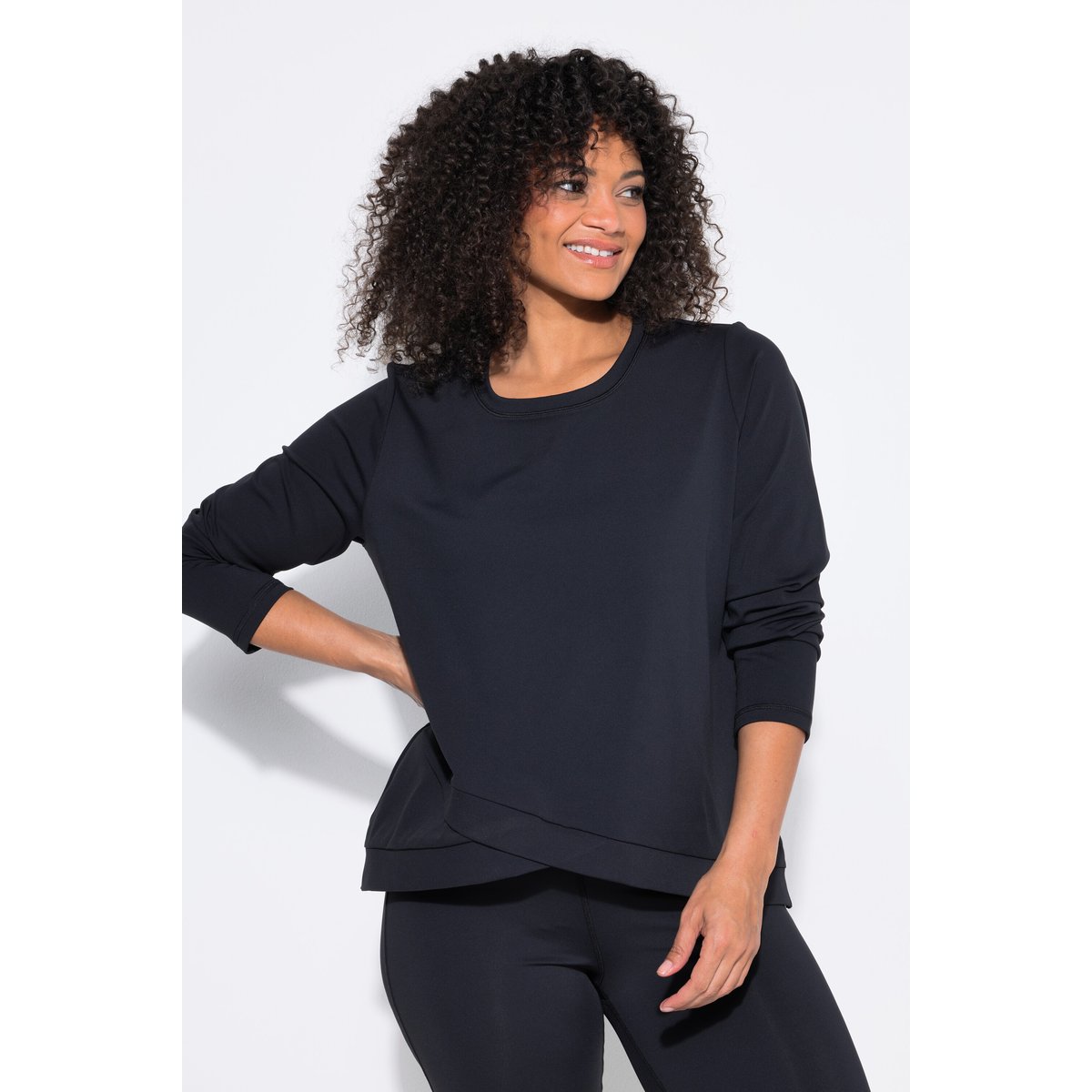 T-shirt de yoga, coupe Slim Fit noir, ULLA POPKEN