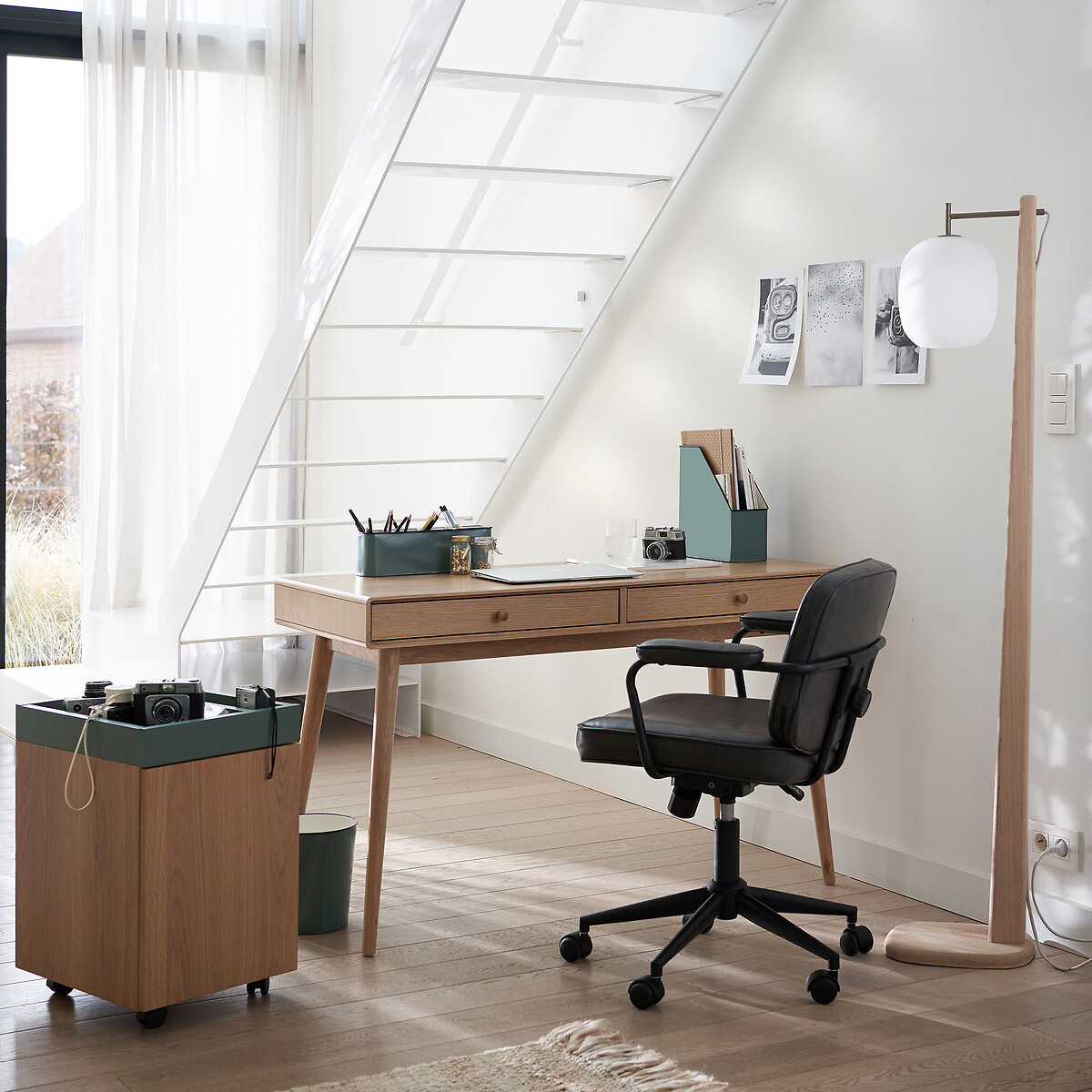 Fauteuil de bureau vintage Felipe gris foncé, LA REDOUTE INTERIEURS