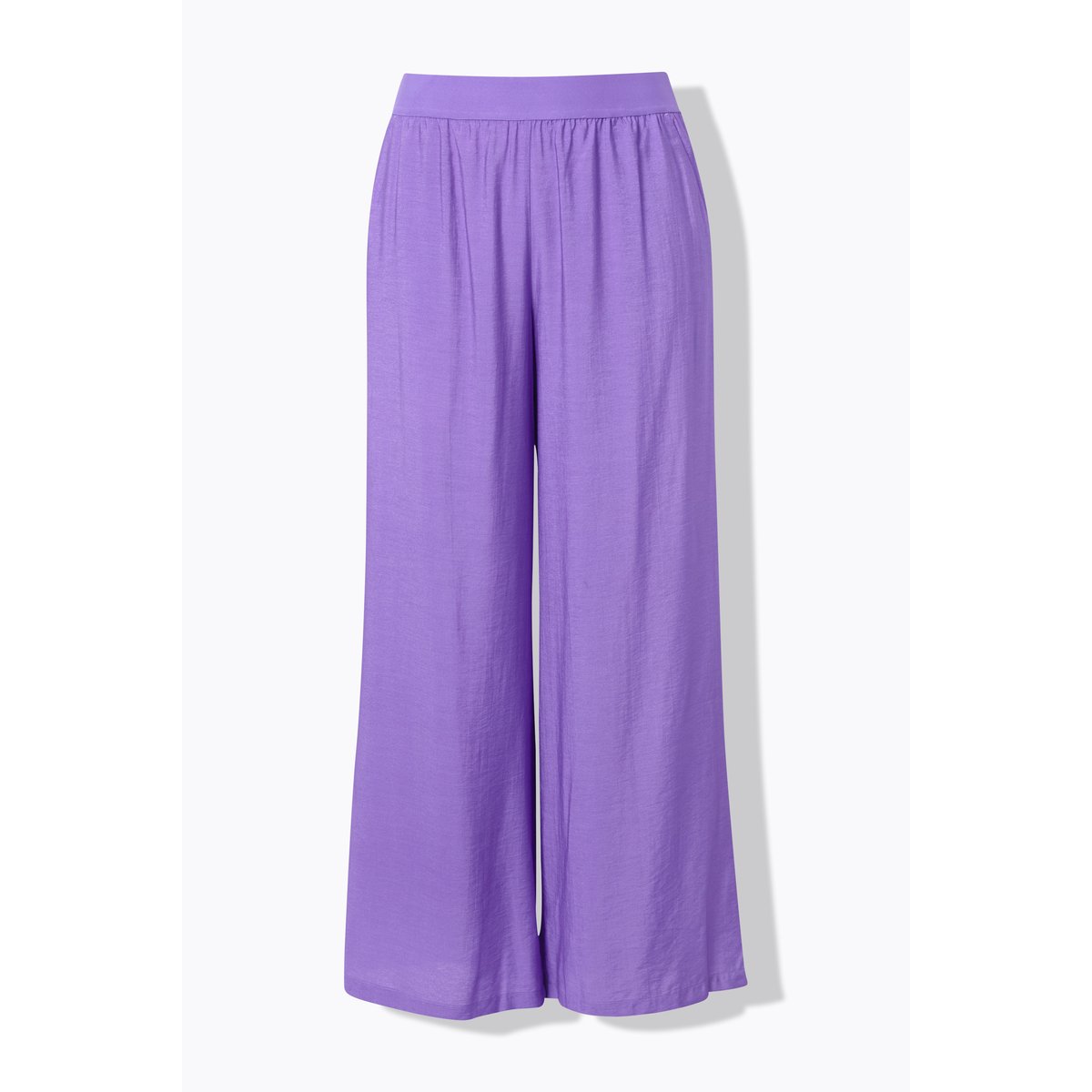 Pantalon à enfiler à tissu texturé. Taille violet, ULLA POPKEN