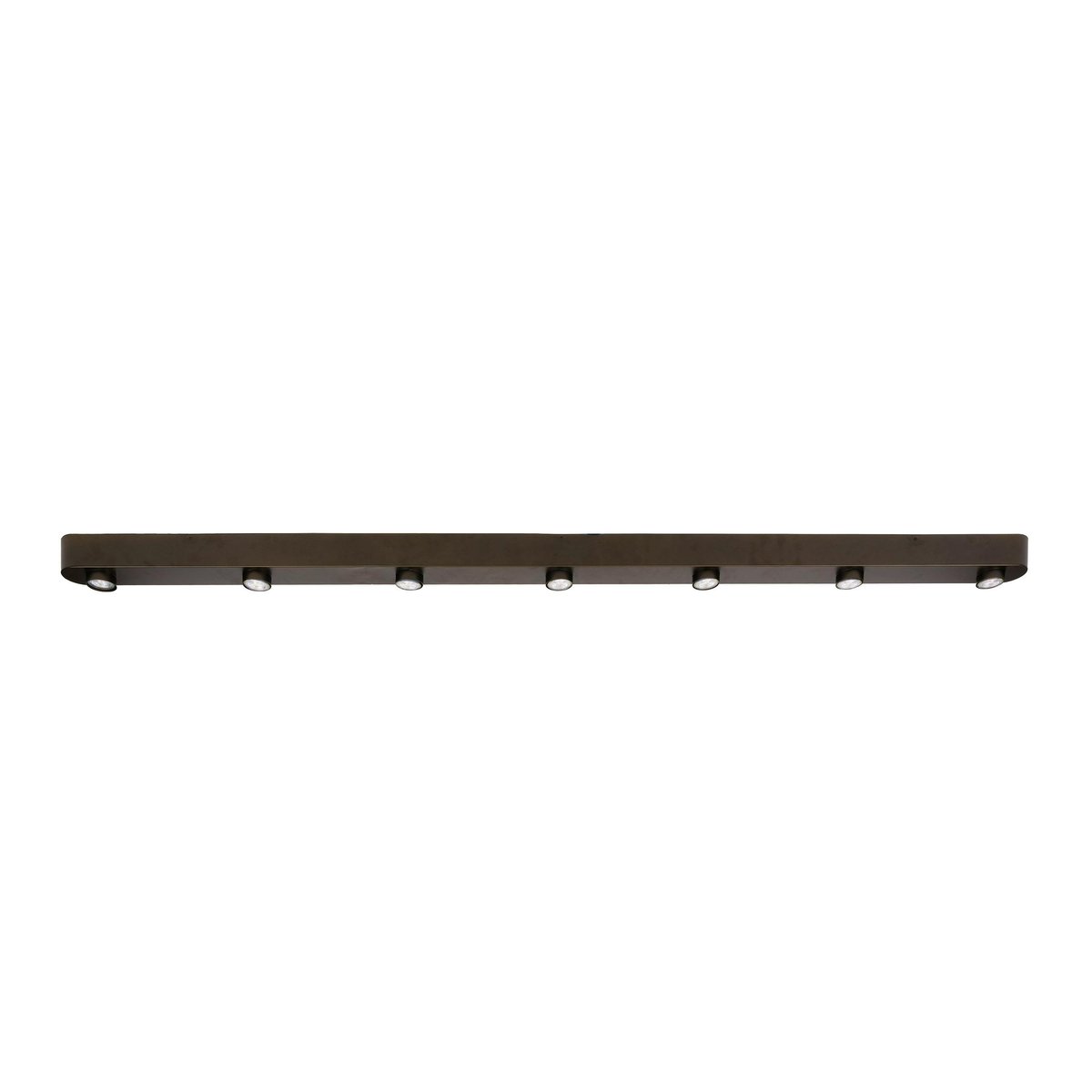 Plafonnier long en métal bronze 7 lampes TERRA marron, PIER IMPORT