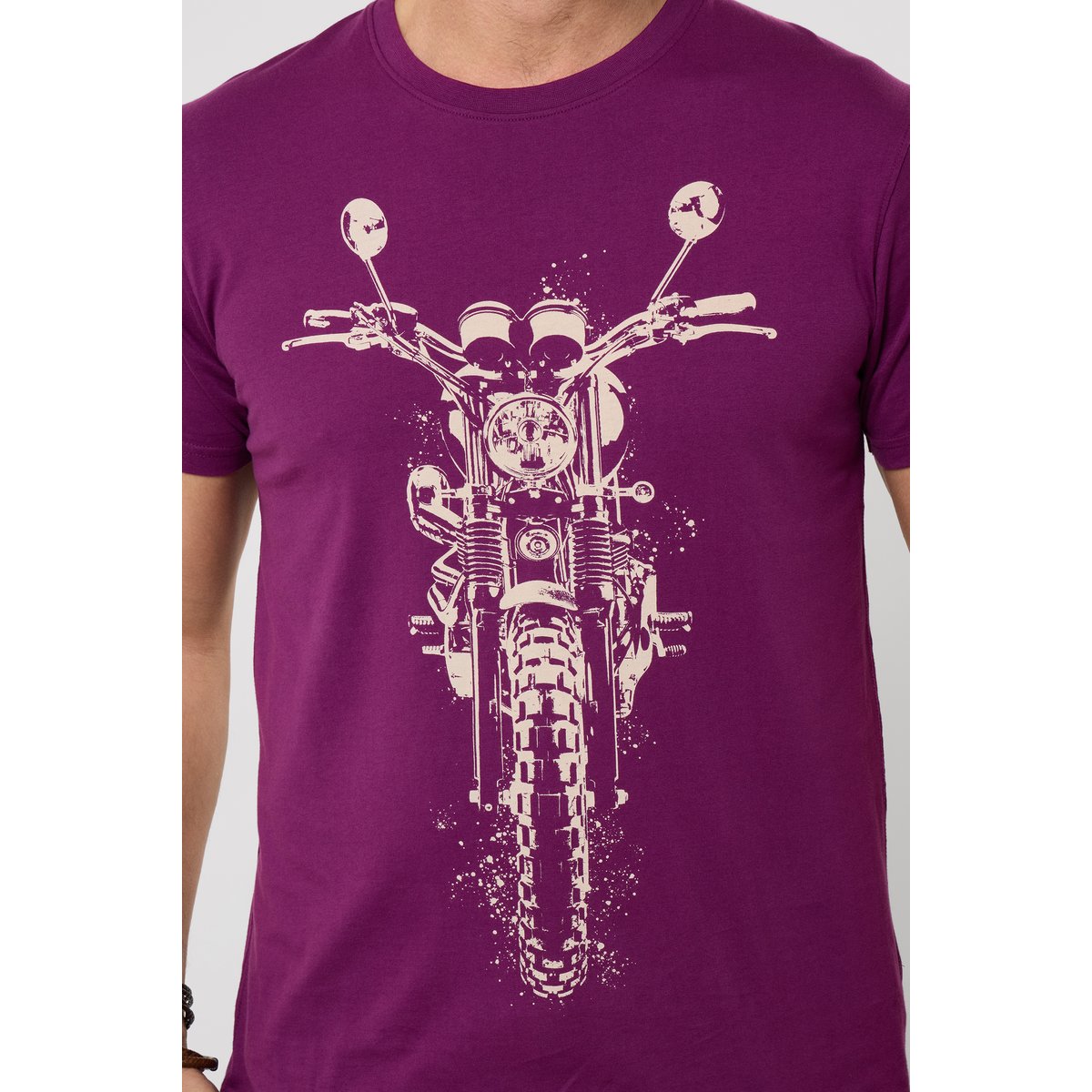 T-shirt graphique moto effet éclaboussures violet, JOE BROWNS
