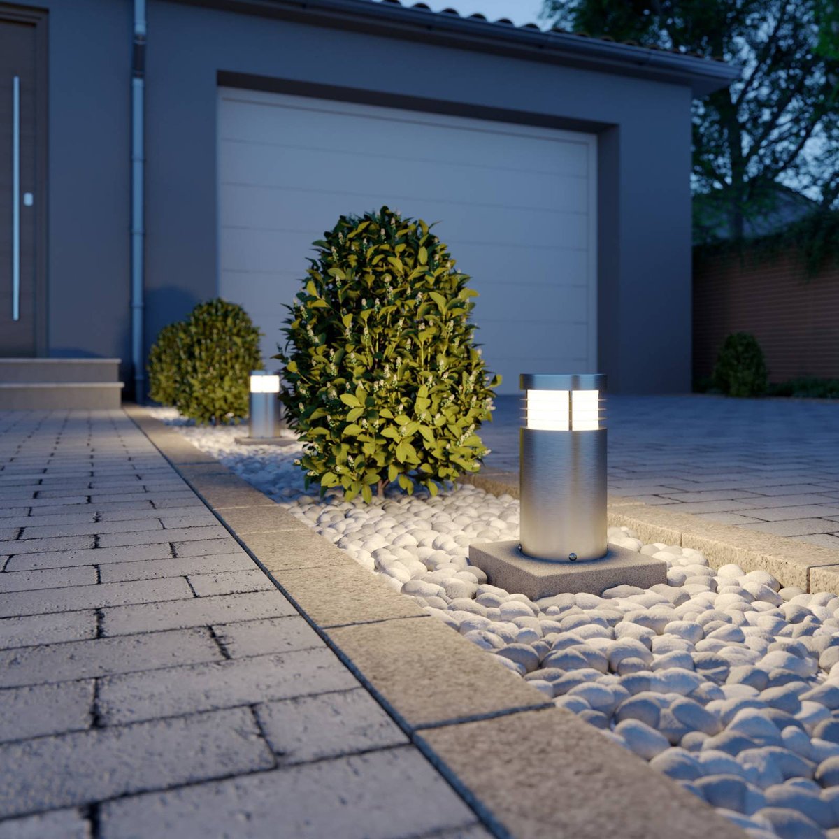 Luminaire extérieur moderne, Caramia acier inoxydable, ARCCHIO