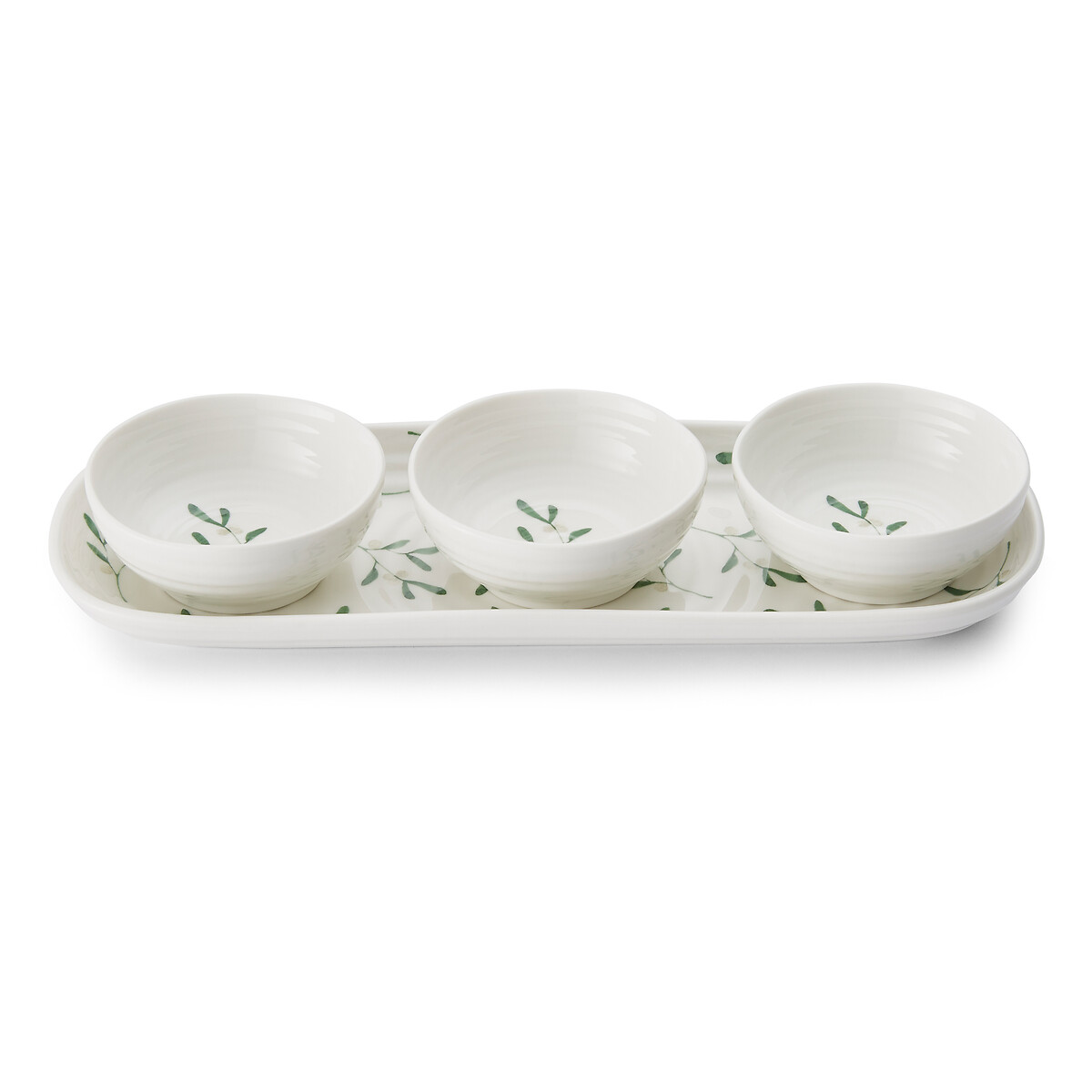 Set of 3 Mistletoe Dip Bowls & Tray white, SOPHIE CONRAN FOR PORTMEIRION