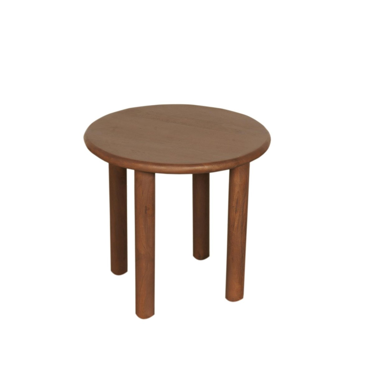 Bout de canapé rond en bois foncé à 4 pieds ALMA marron, PIER IMPORT