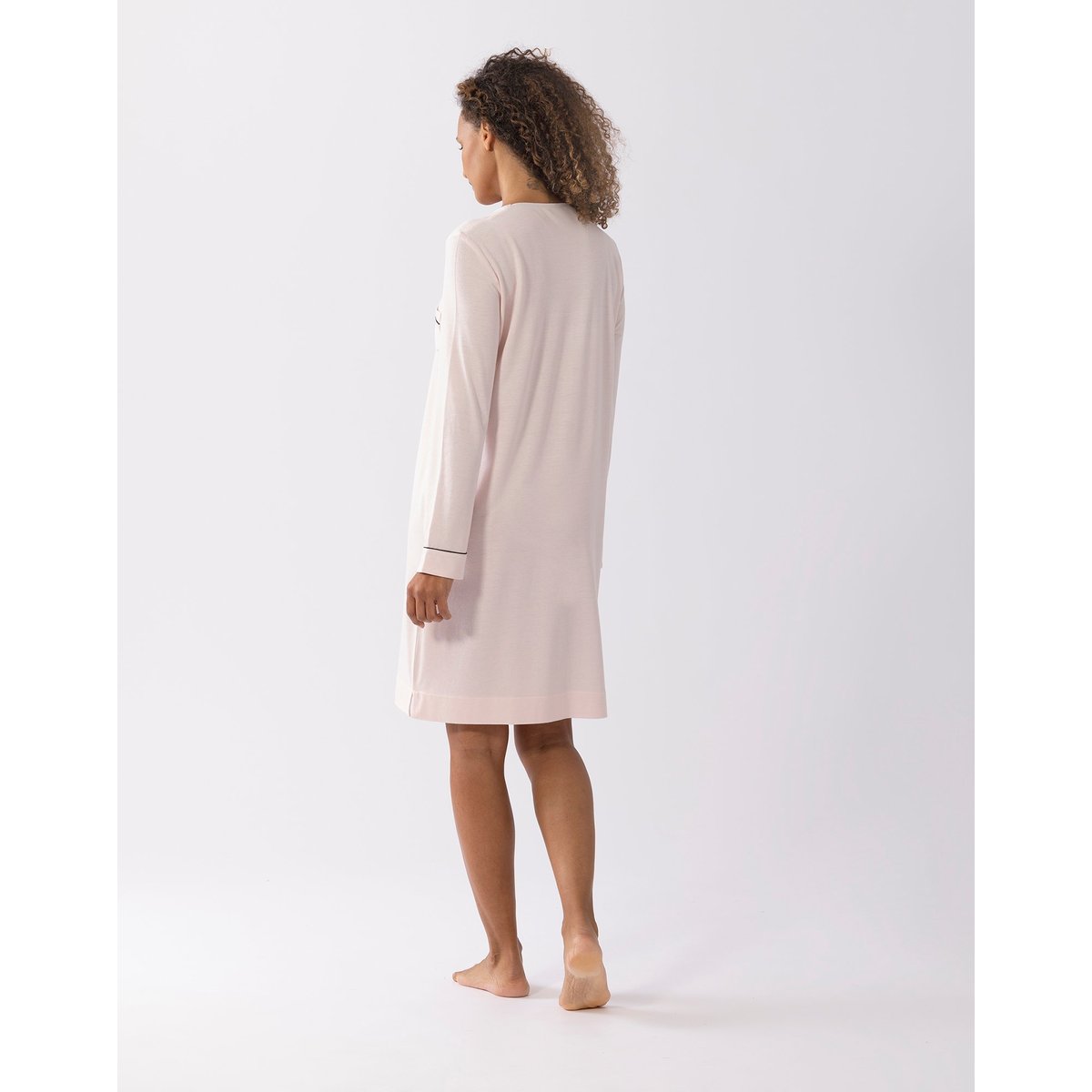 Chemise de nuit en coton modal LES INTEMPORELLES A01 bois de rose, LE CHAT