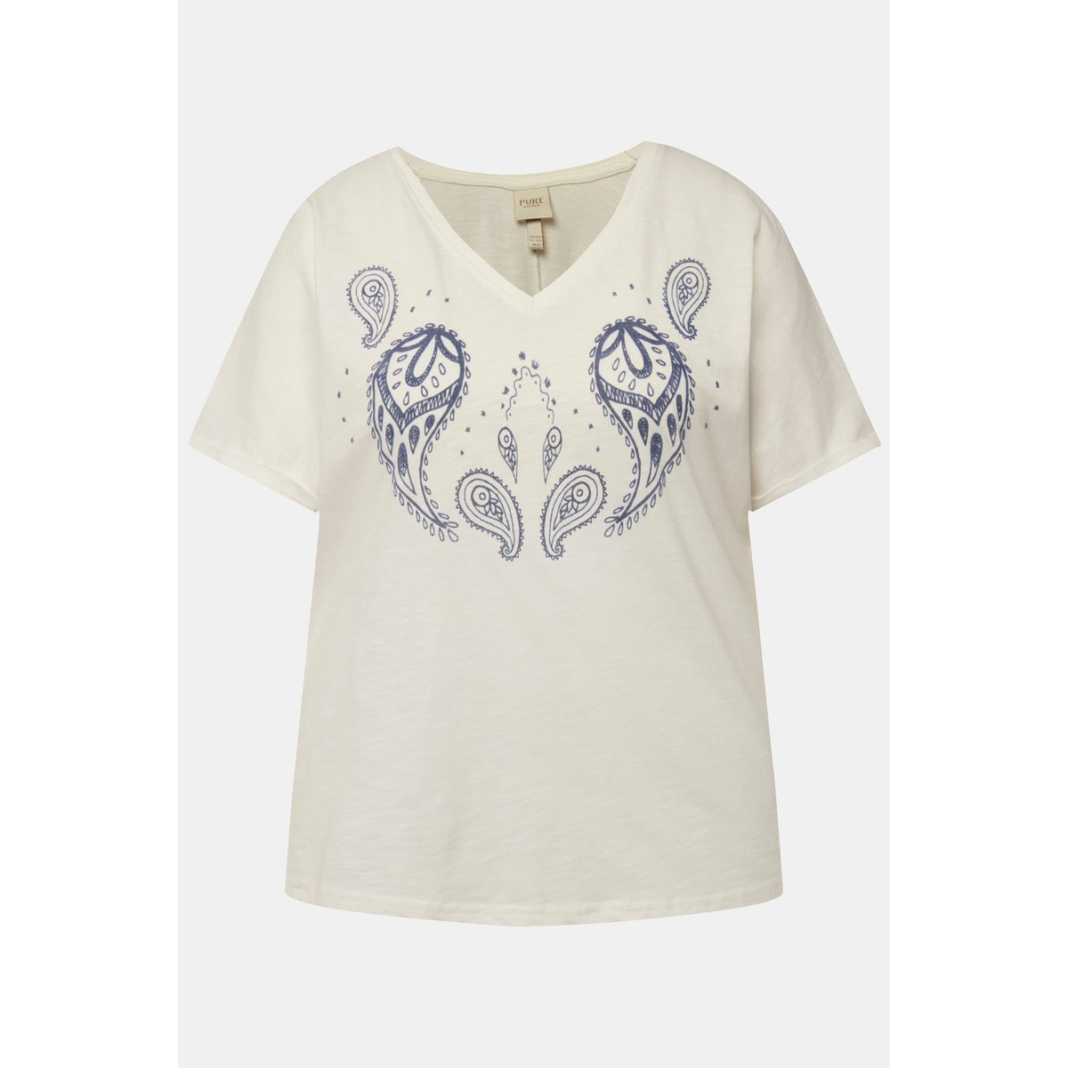 T-shirt à imprimé floqué blanc cassé, ULLA POPKEN