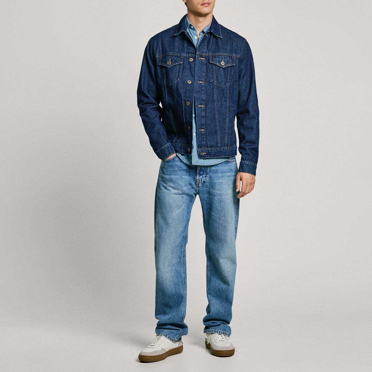 Veste Coupe Regular En Denim clean medium stone wash, PEPE JEANS