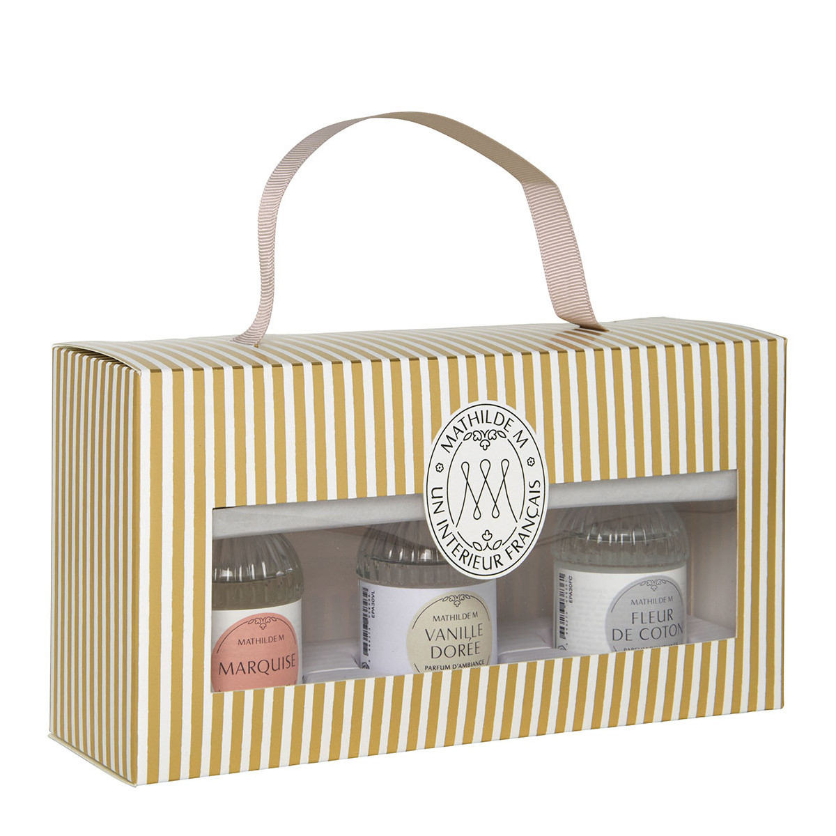 Coffret 3 parfums d'ambiance jaune, MATHILDE M