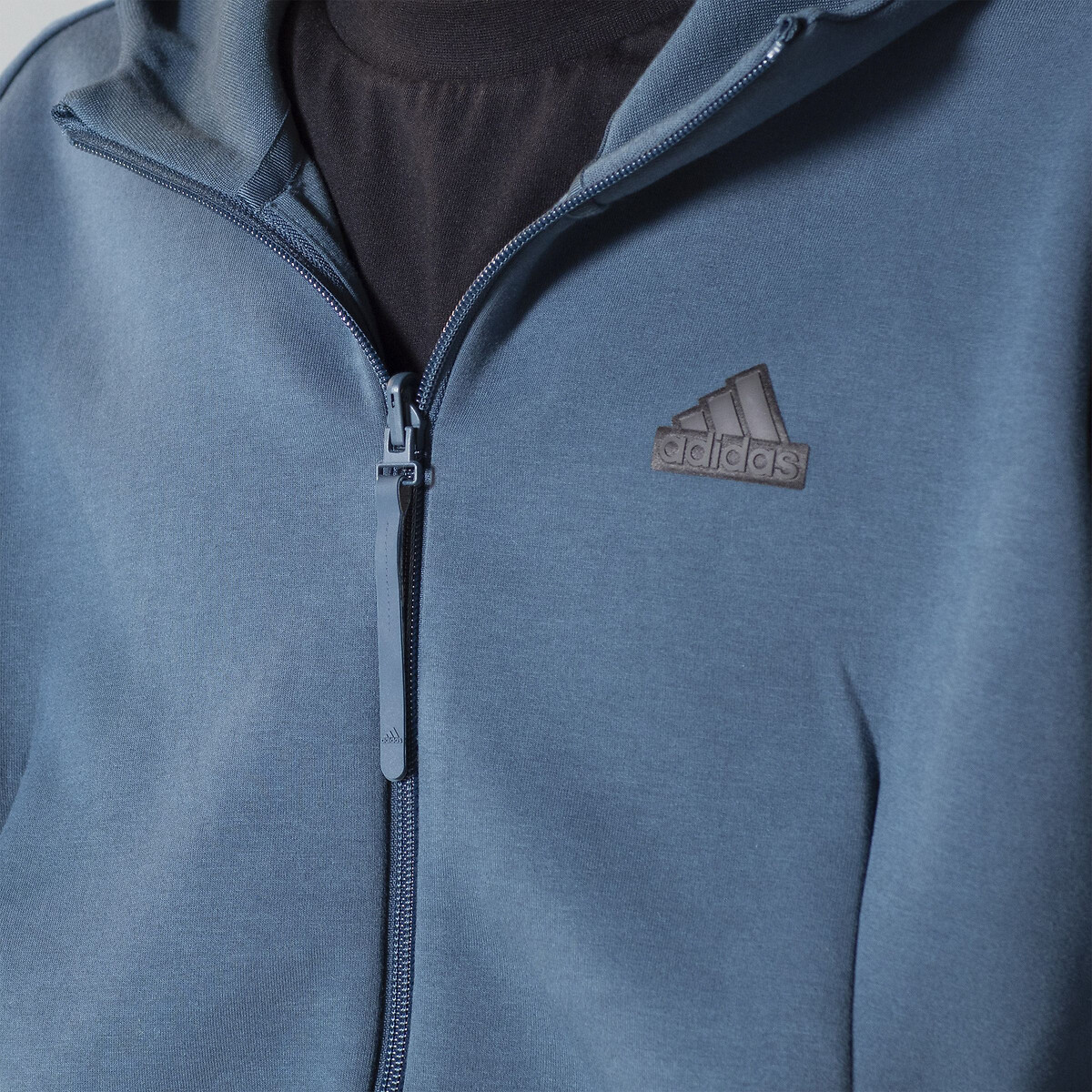 Sweat zippé à capuche et logo bleu canard, ADIDAS SPORTSWEAR