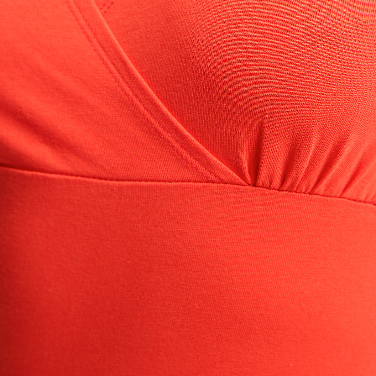 Débardeur col croisé, effet cache-cœur, en maille jersey rouge grenadine, LA REDOUTE COLLECTIONS