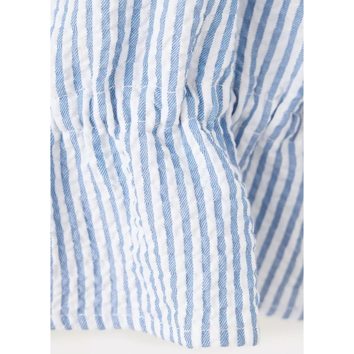 Chemise coton froncée à rayures bleu, MANGO KIDS