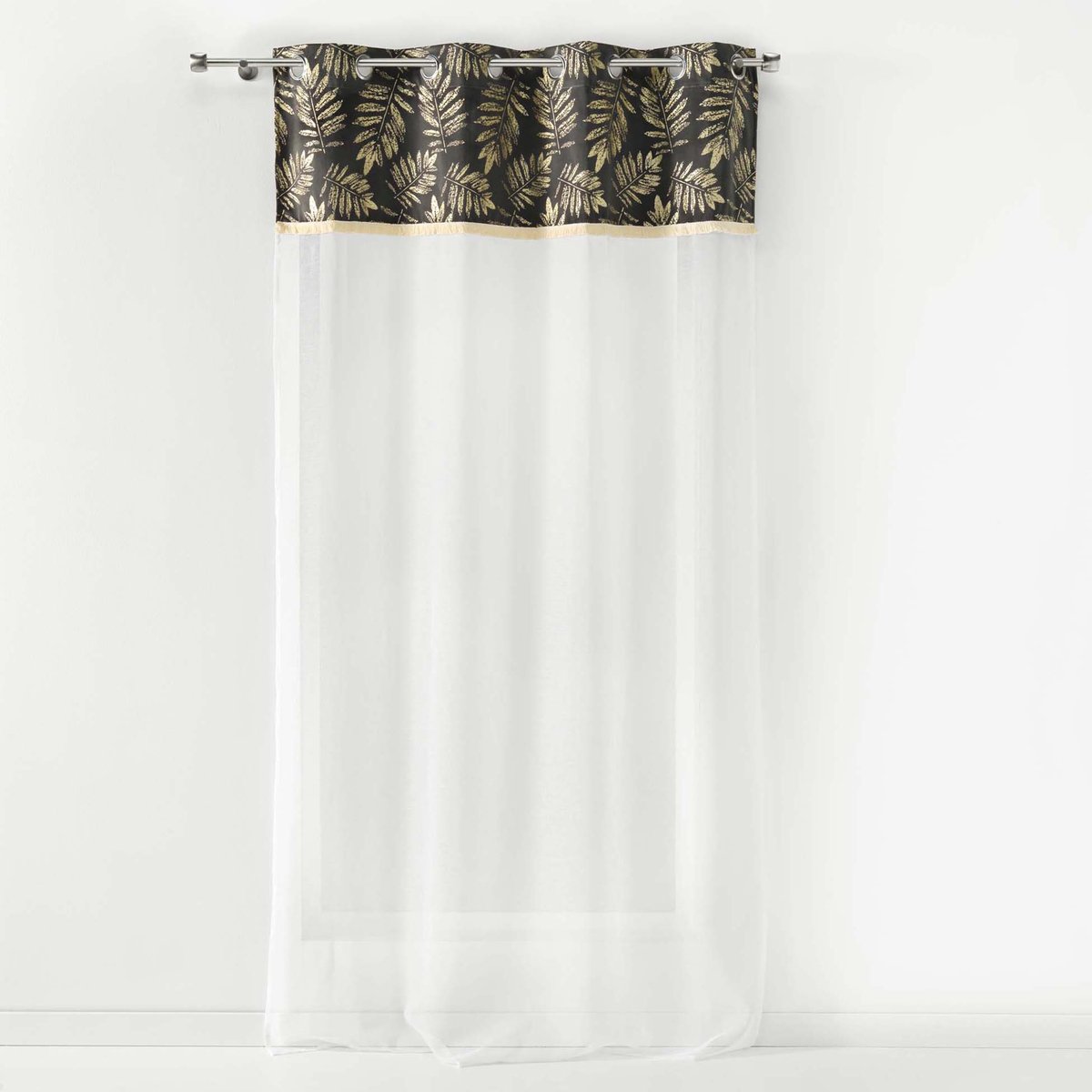 Panneau a oeillets Voilage Collection Tropical Adelore anthracite, EDEN