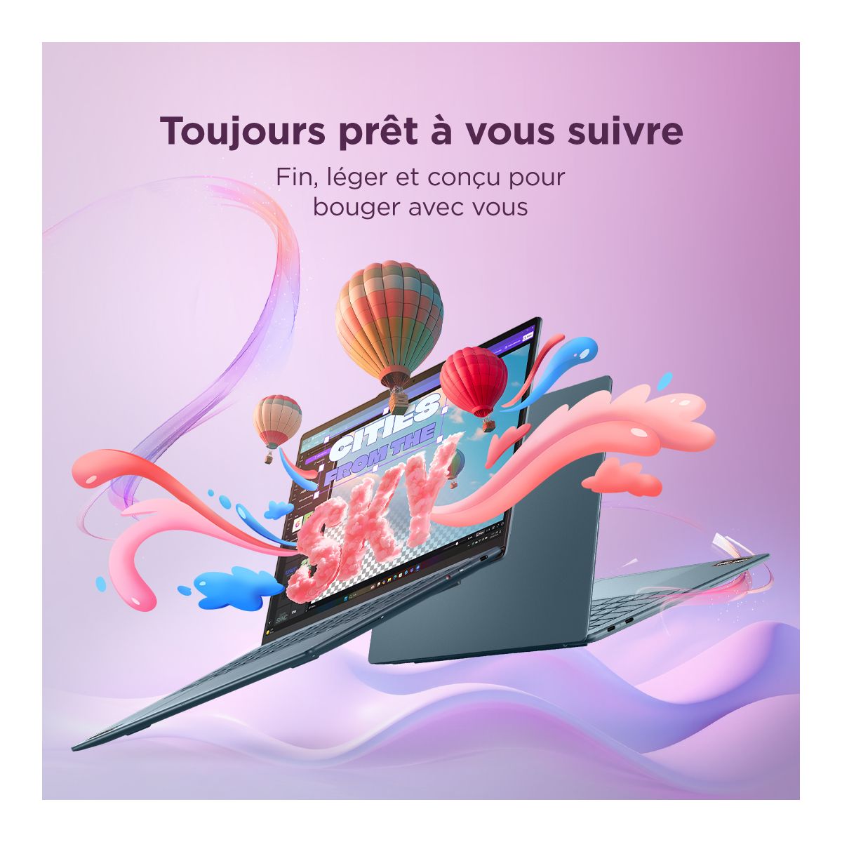 Ordinateur portable Yoga Slim 7 14AGP11 14" OLED AMD Ryzen AI 7 445 16 Go RAM LPDDR5x SSD 512 Go couleur unique, LENOVO