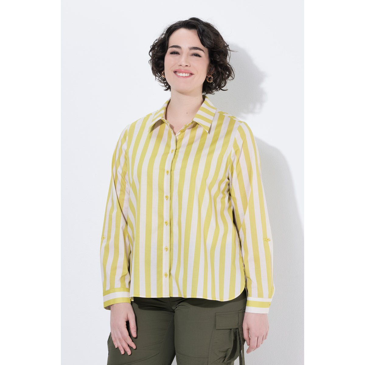 Chemisier rayé jaune vert, ULLA POPKEN