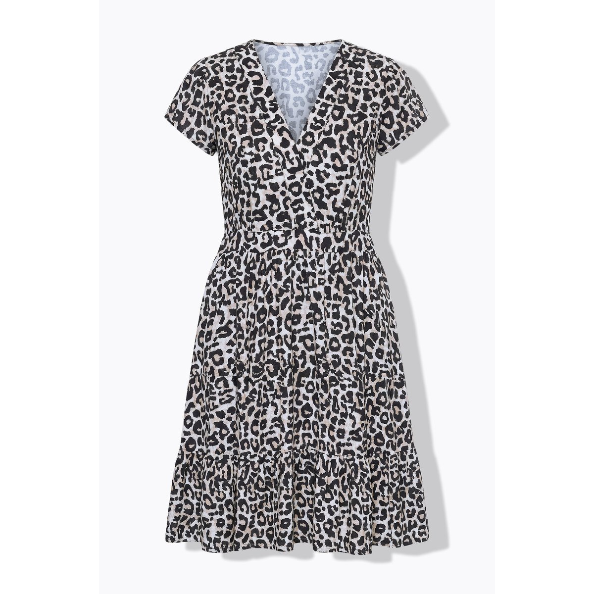 Robe midi, coupe A, imprimé léopard pop corn, STUDIO UNTOLD