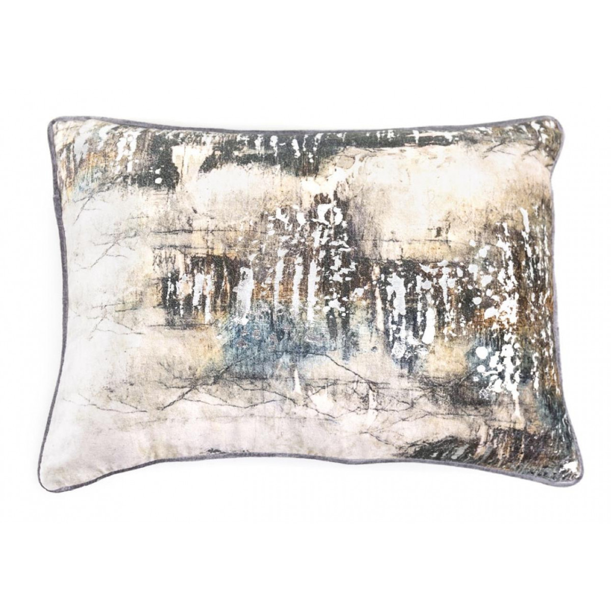 Coussin Coton Viscose Gris 30x50cm - gris, DECORATION D’AUTREFOIS