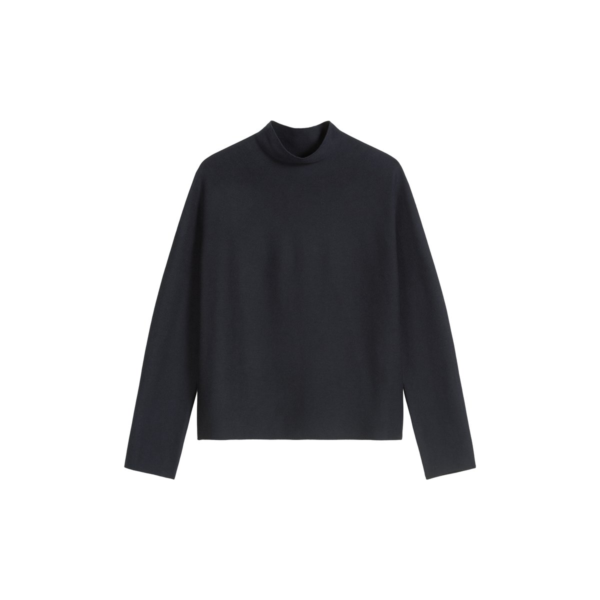 Pull-over seamless loose en coton bio doux bleu foncé, MARC O'POLO