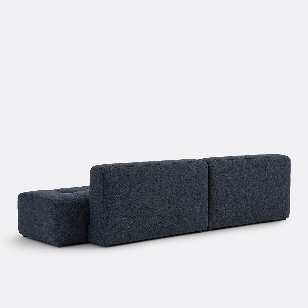 Canapé droit, 5 places, 4 en 1, en bouclette fine, FANO bleu, LA REDOUTE INTERIEURS