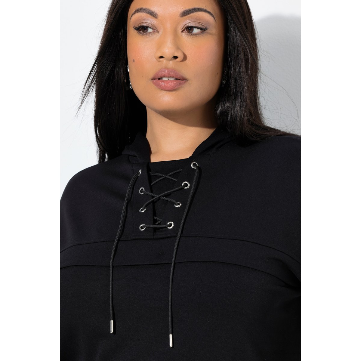 Sweat-shirt à capuche, manches longues noir, ULLA POPKEN