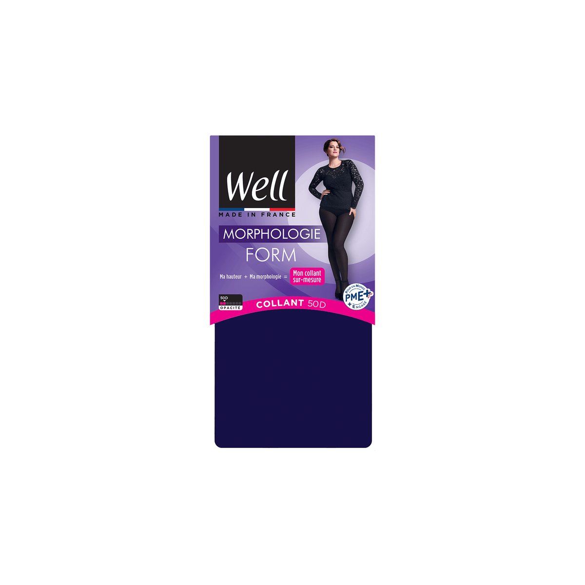 Collants opaques 50D MORPHOLOGIE bleu profond, WELL