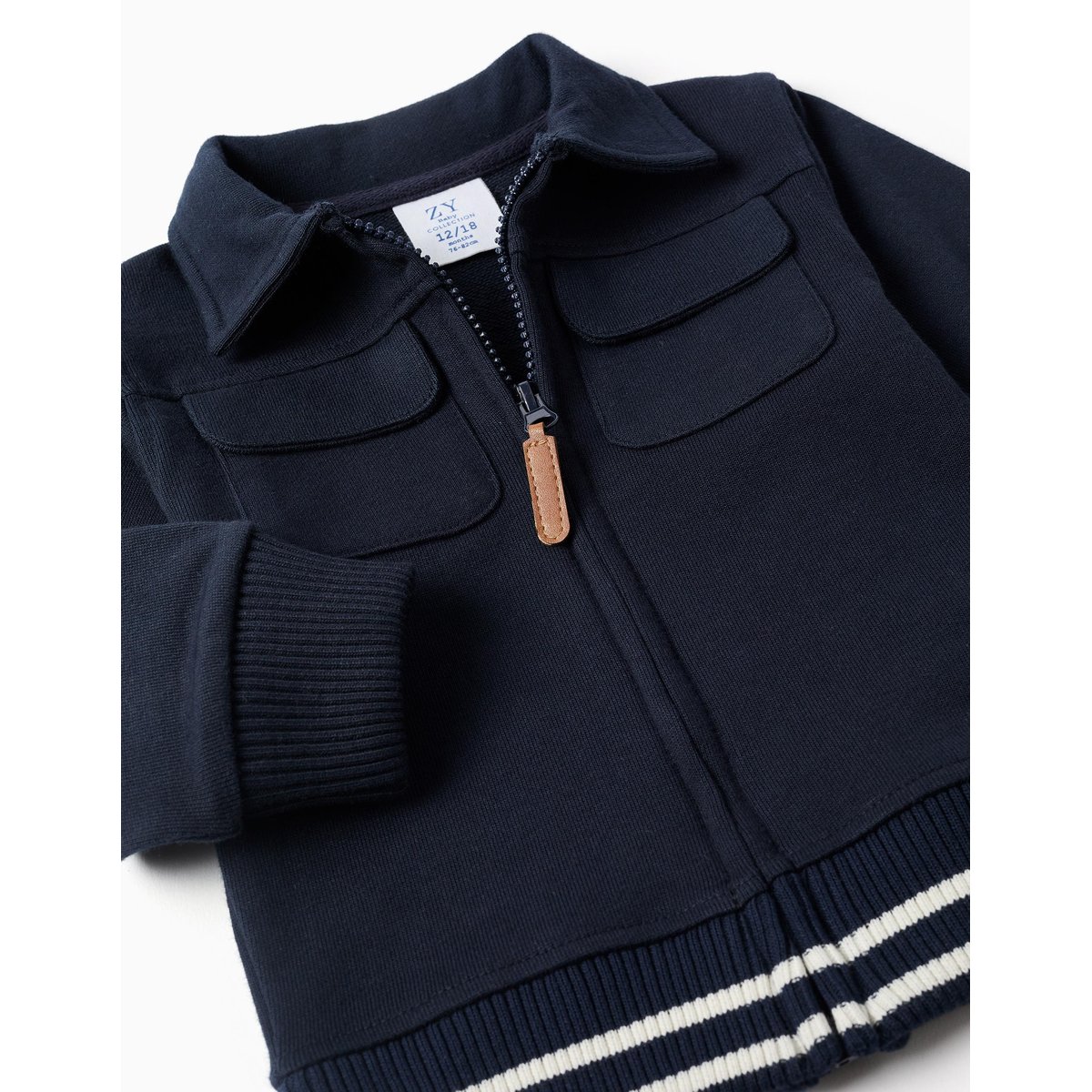 Veste en coton avec poches poitrine bleu foncé, ZIPPY
