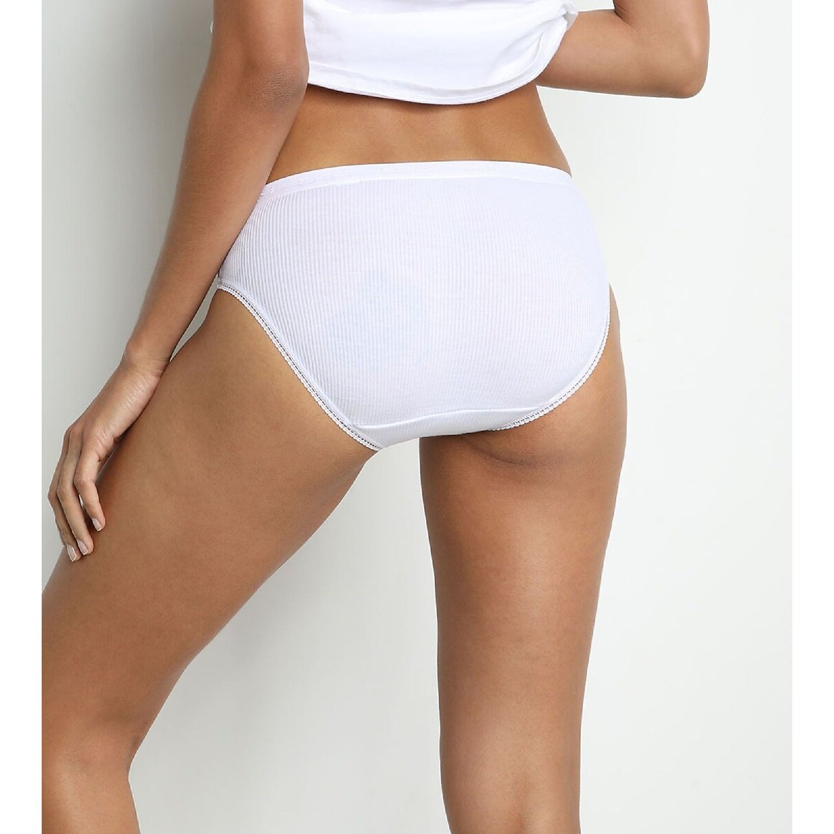 Lot de 2+1 gratuit slips midi Pur Coton blanc + blanc + blanc, DIM