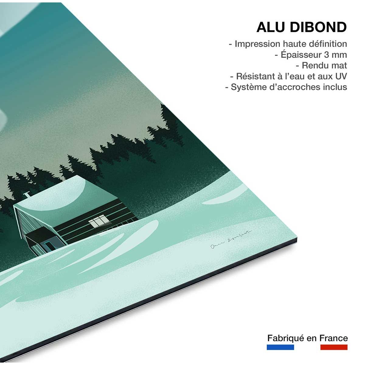 Tableau paysage Laponie finlandaise tableau alu dibond, HEXOA