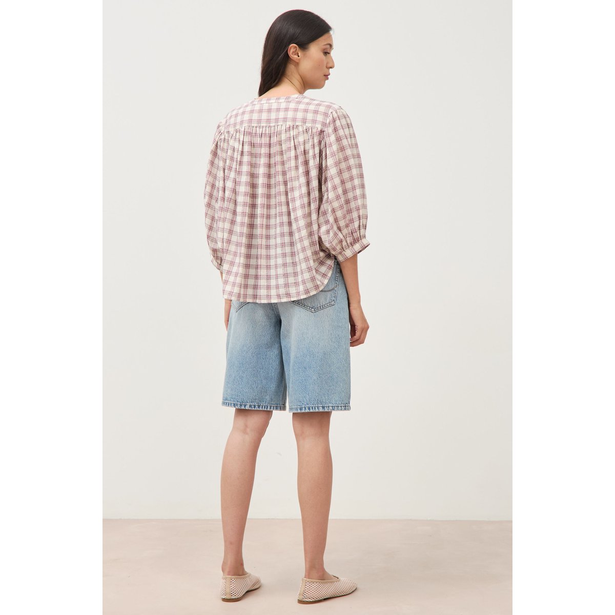 Chemise oversize à carreaux marron cognac, BONOBO