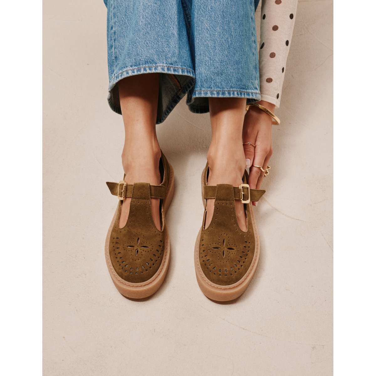 Derbies BAIA suède kaki, ODAJE