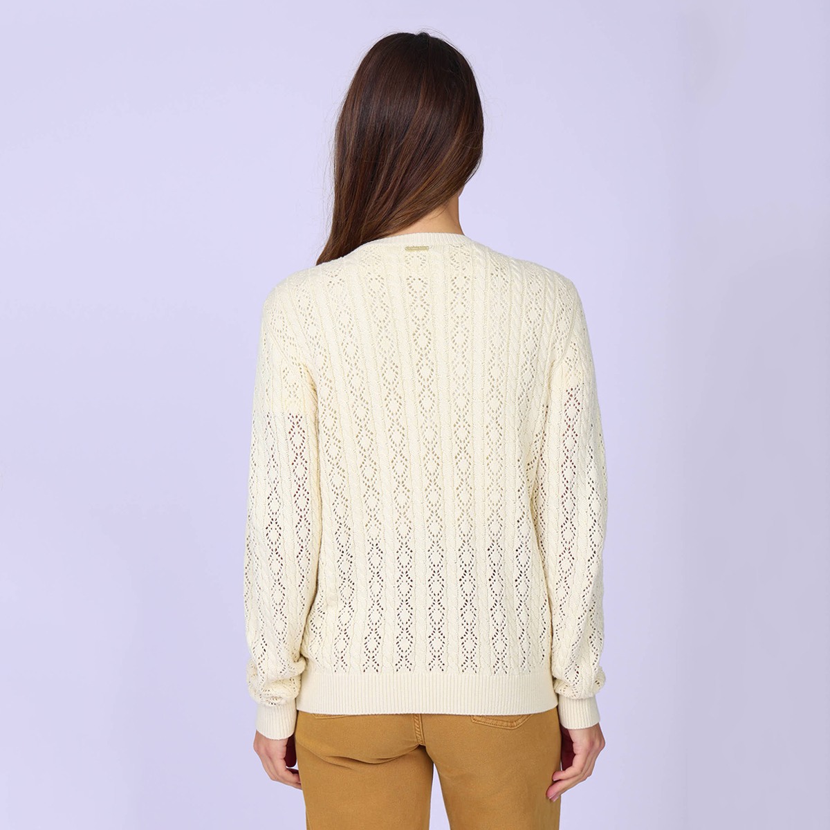 Pull ajouré ecru, MISE AU GREEN