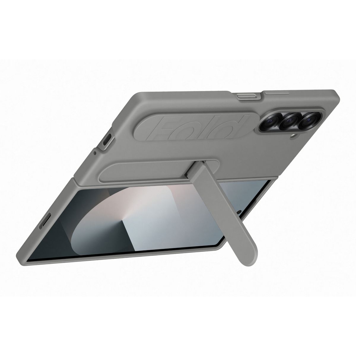 Coque Z Fold6 Gris stand avec lanière couleur unique, SAMSUNG
