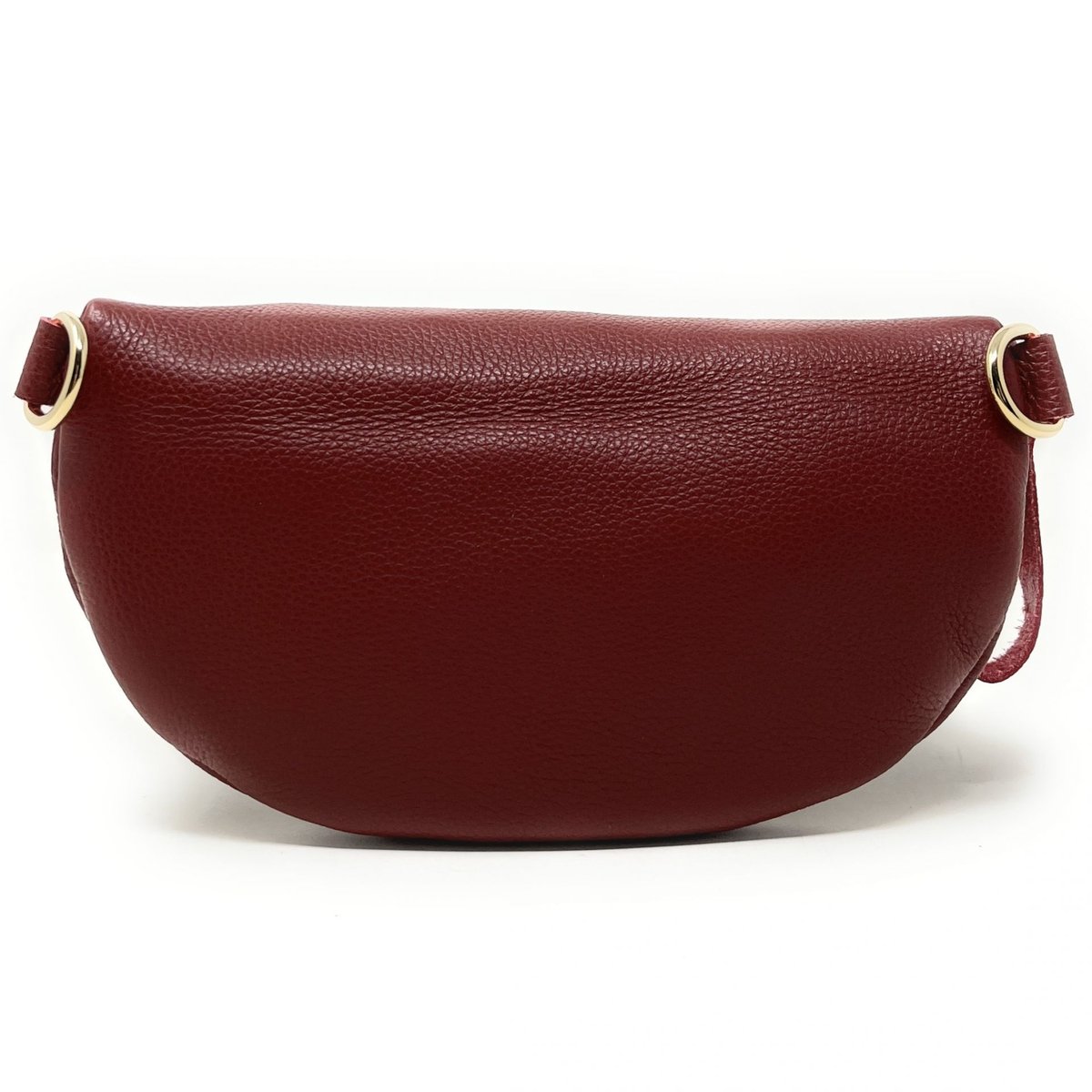 Sac banane en cuir grainé italien LOU-DO bordeaux, OH MY BAG