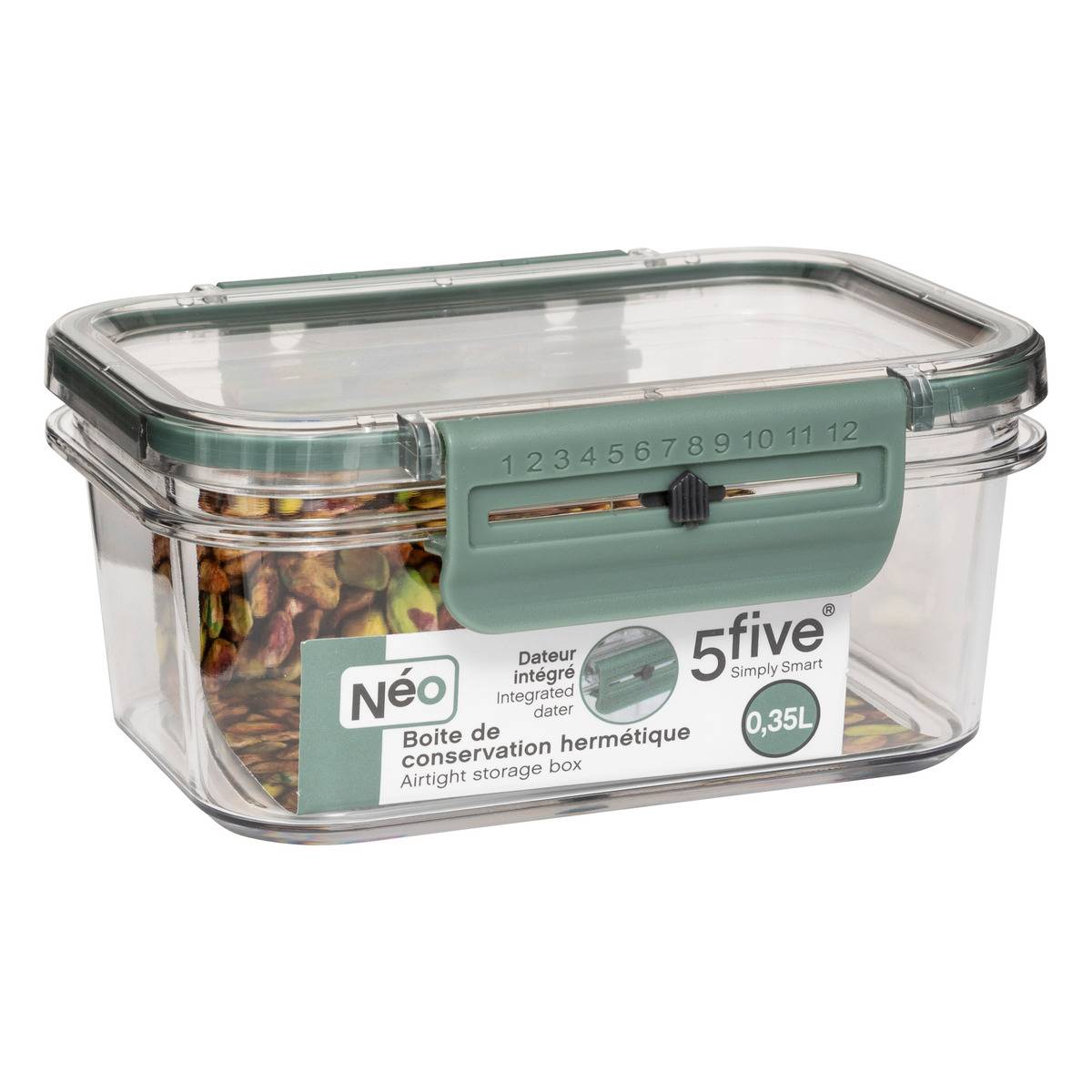 Boîte de conservation 0,35L hermétique NÉO transparent, 5FIVE SIMPLY SMART