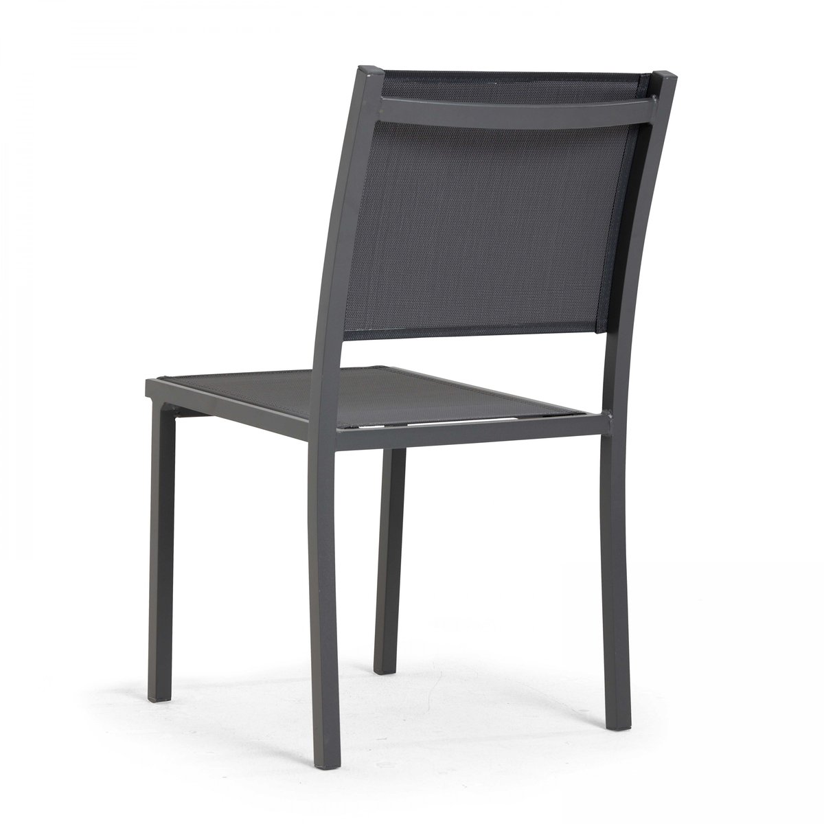 Lot de 2 chaises d'extérieur en aluminium et textilène, NICE gris, OVIALA