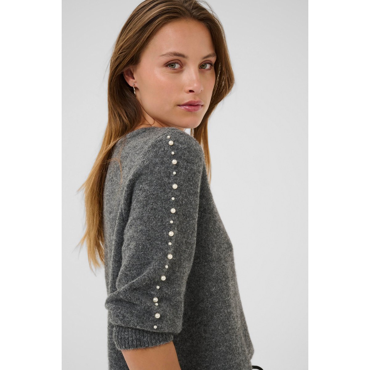 Pullover tricoté gris grey melange, KAFFE