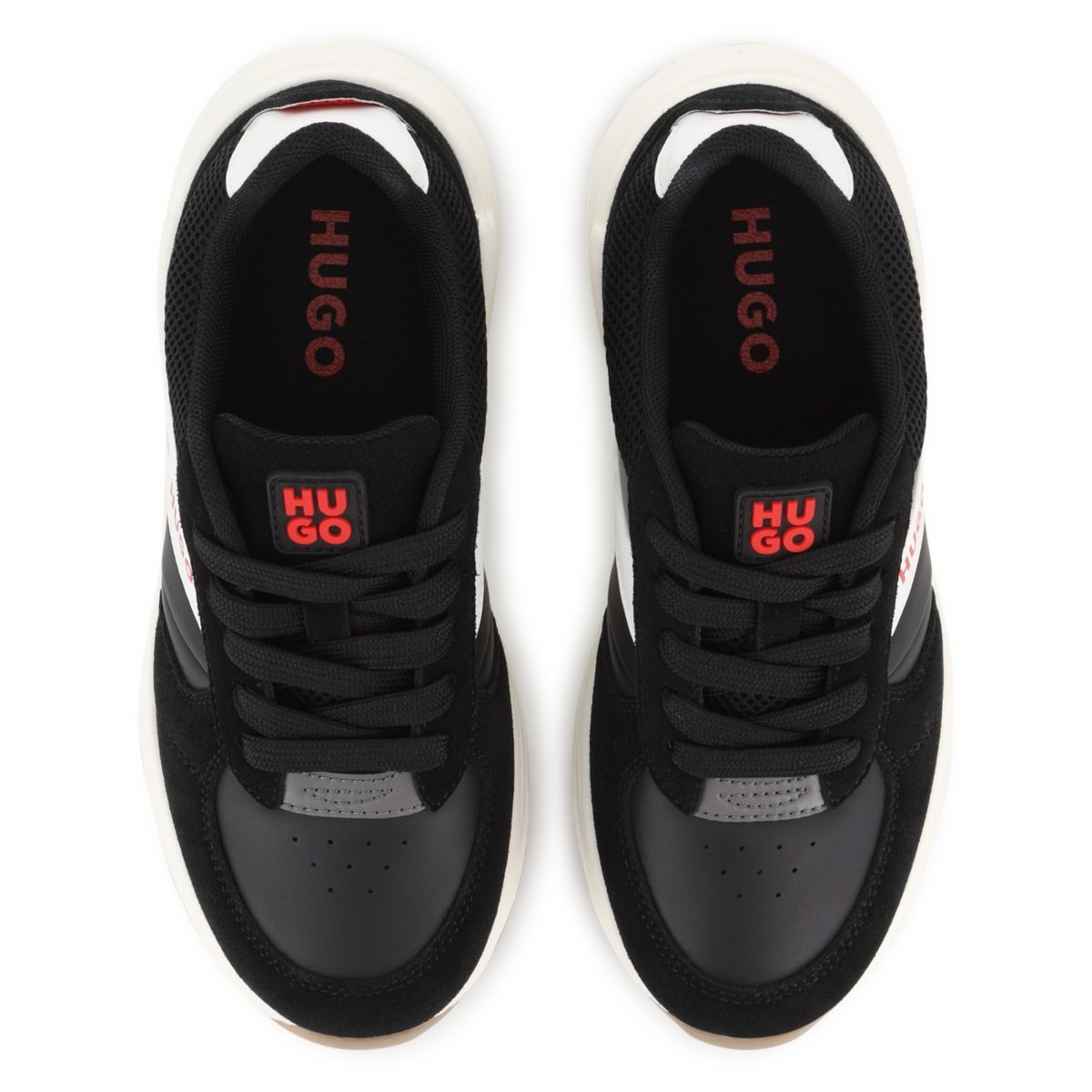 Baskets basse à lacets black, HUGO KIDSWEAR