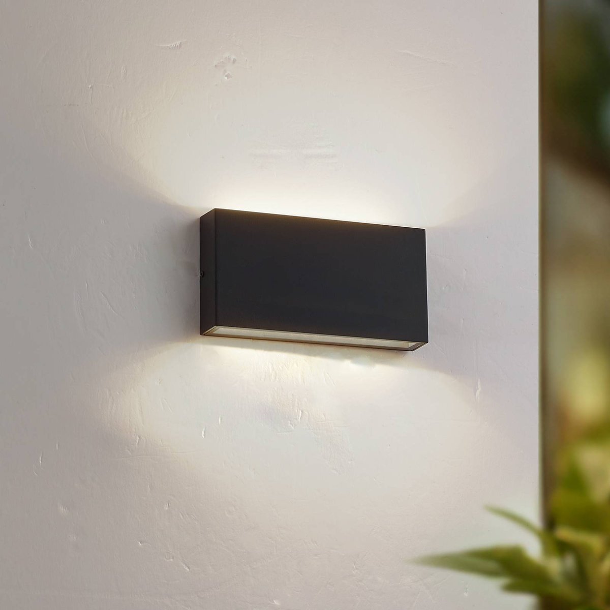 Applique extérieure en aluminium moderneLED noir, transparent, LINDBY