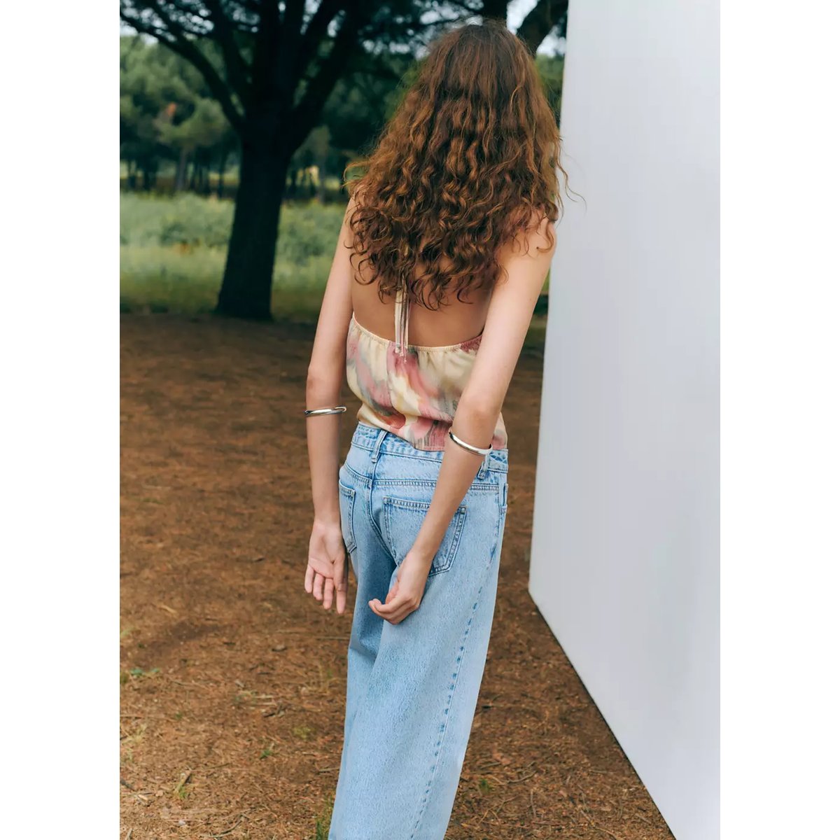 Top halter tie-dye rose pastel, MANGO TEEN