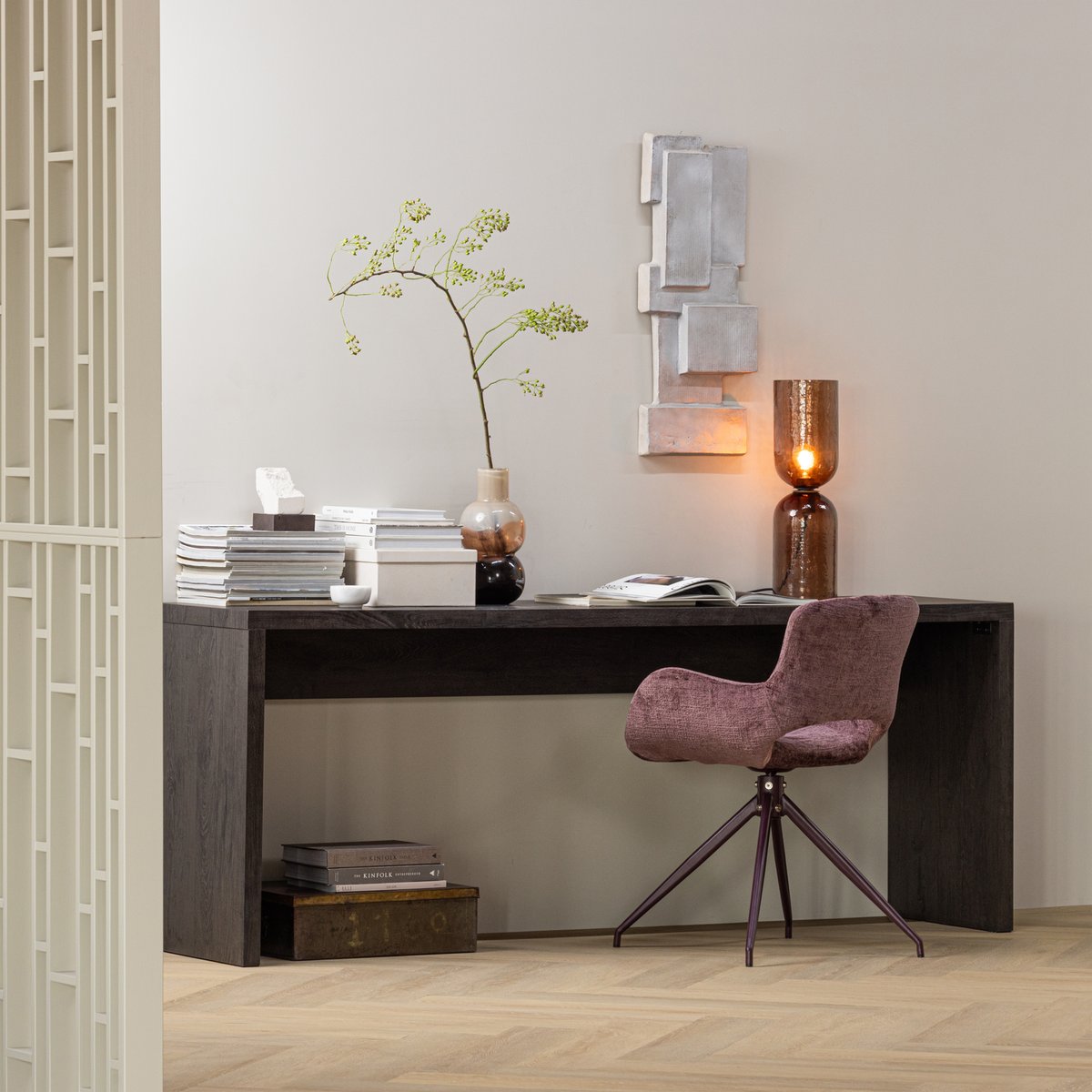 Table d'appoint en mdf MAAN brun foncé, WOOOD
