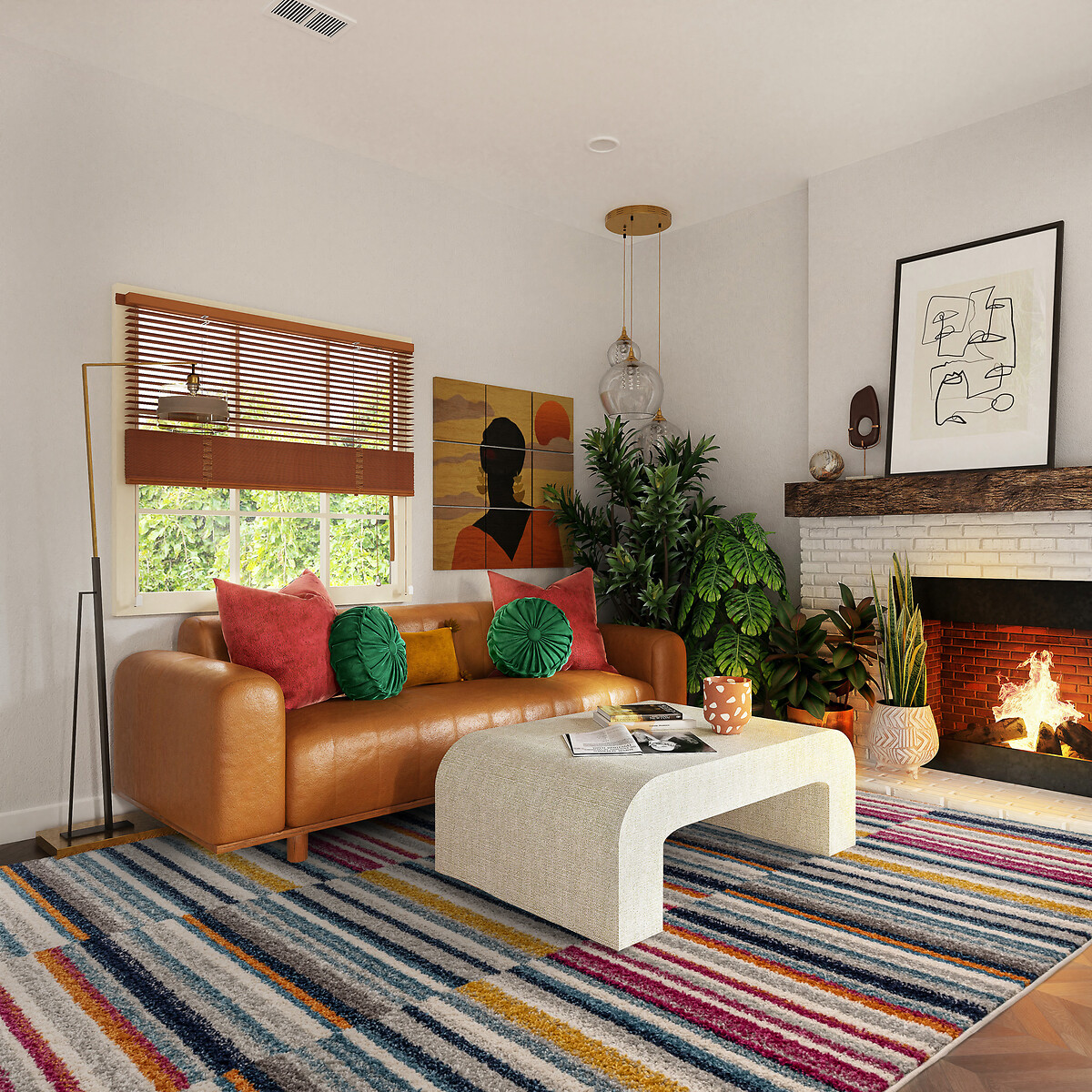 Stripe Flatweave Rug multi-coloured, SO'HOME