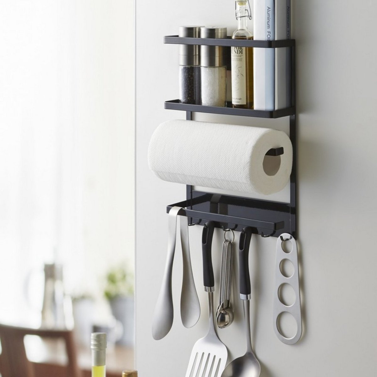 Etagère magnétique rangement cuisine  TOWER noir, YAMAZAKI