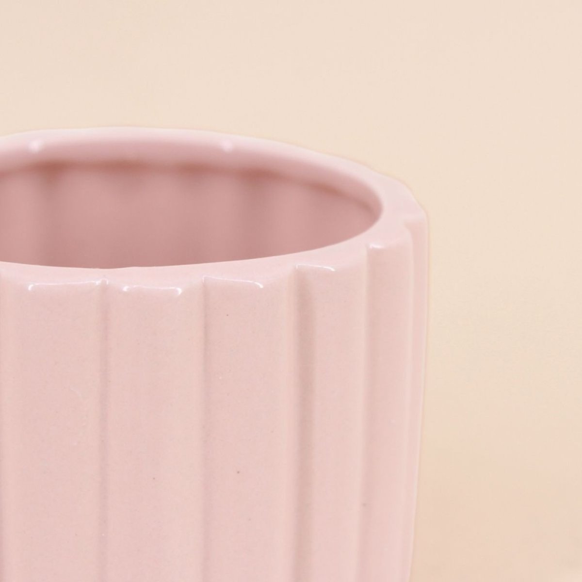 Set de 3 photophores en céramique rose, ORNAMI