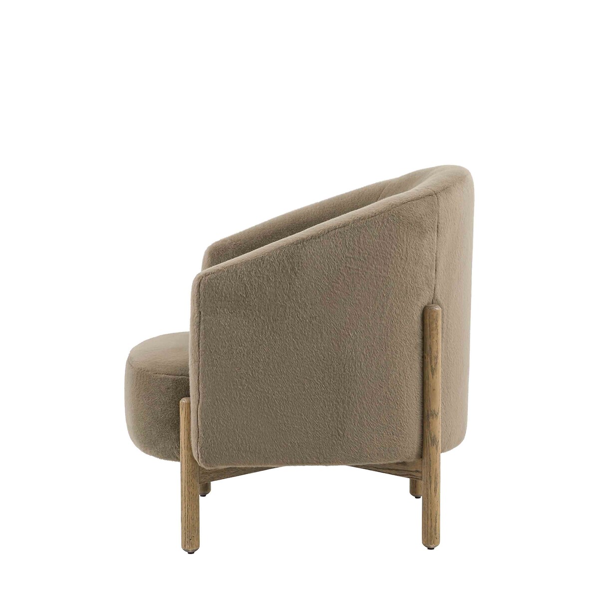 Tristan Faux Fur Tub Armchair khaki, ÉDITÉ